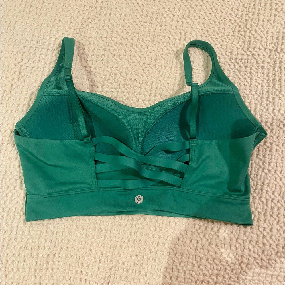Victoria Secret Sports Bra 36C Allegro Green Solid Lightly Lined Lightweight Flo